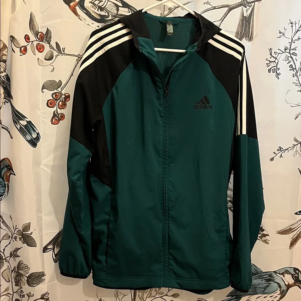 adidas Green and Black Windbreaker Jacket